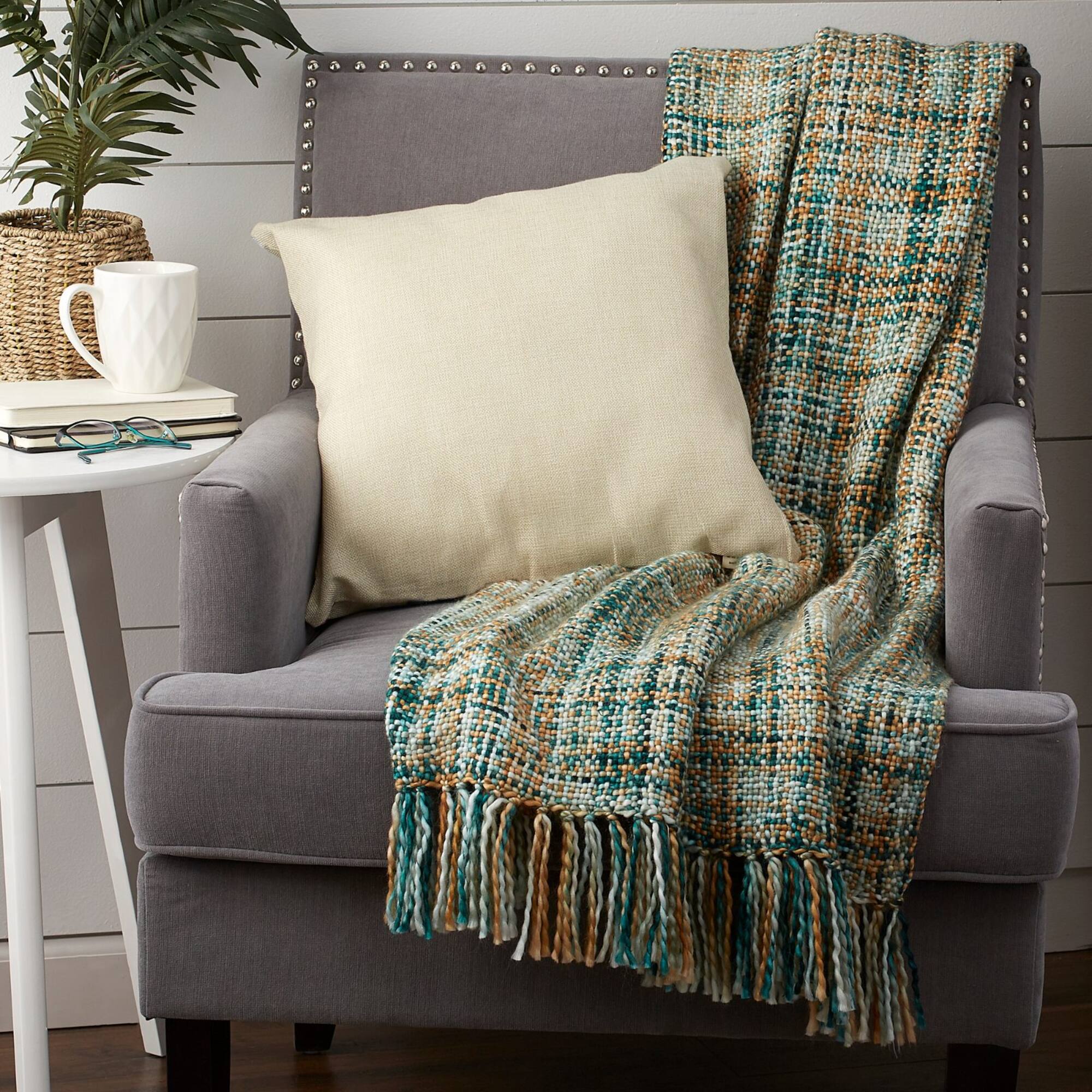 DII® Variegated Teal Acrylic Throw